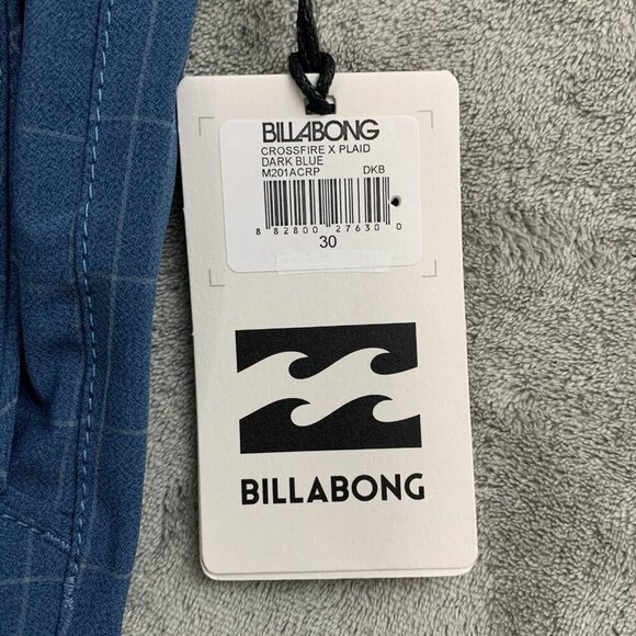 Billabong Shorts Mens 30 Blue Plaid Crossfire Submersibles Land Swim Casual 9” - Picture 6 of 12